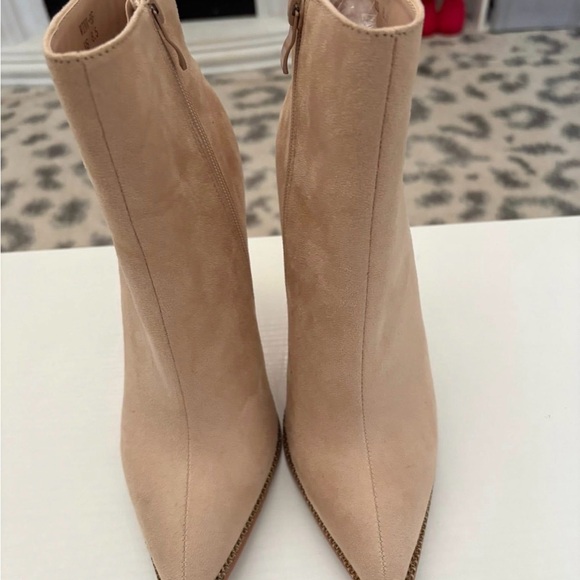 Chic Beige Stiletto Heeled Boots - Picture 2 of 2